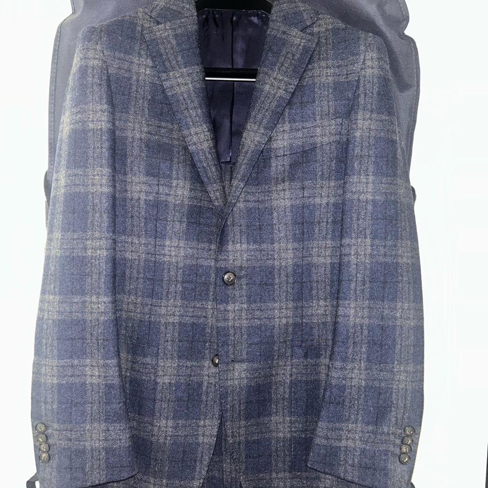 Suitsupply Navy and Tan Wool Cashmere Sport Coat